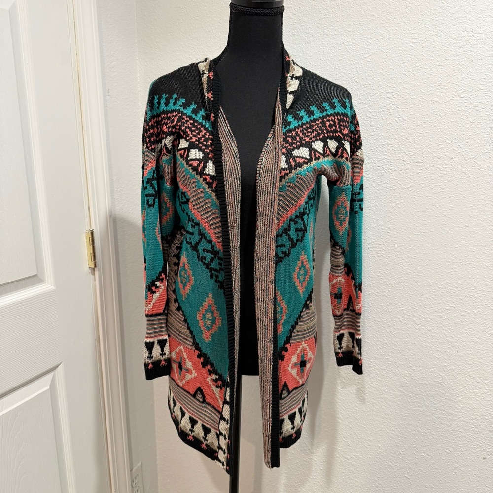 Flying Tomato Multicolor Geometric Cardigan